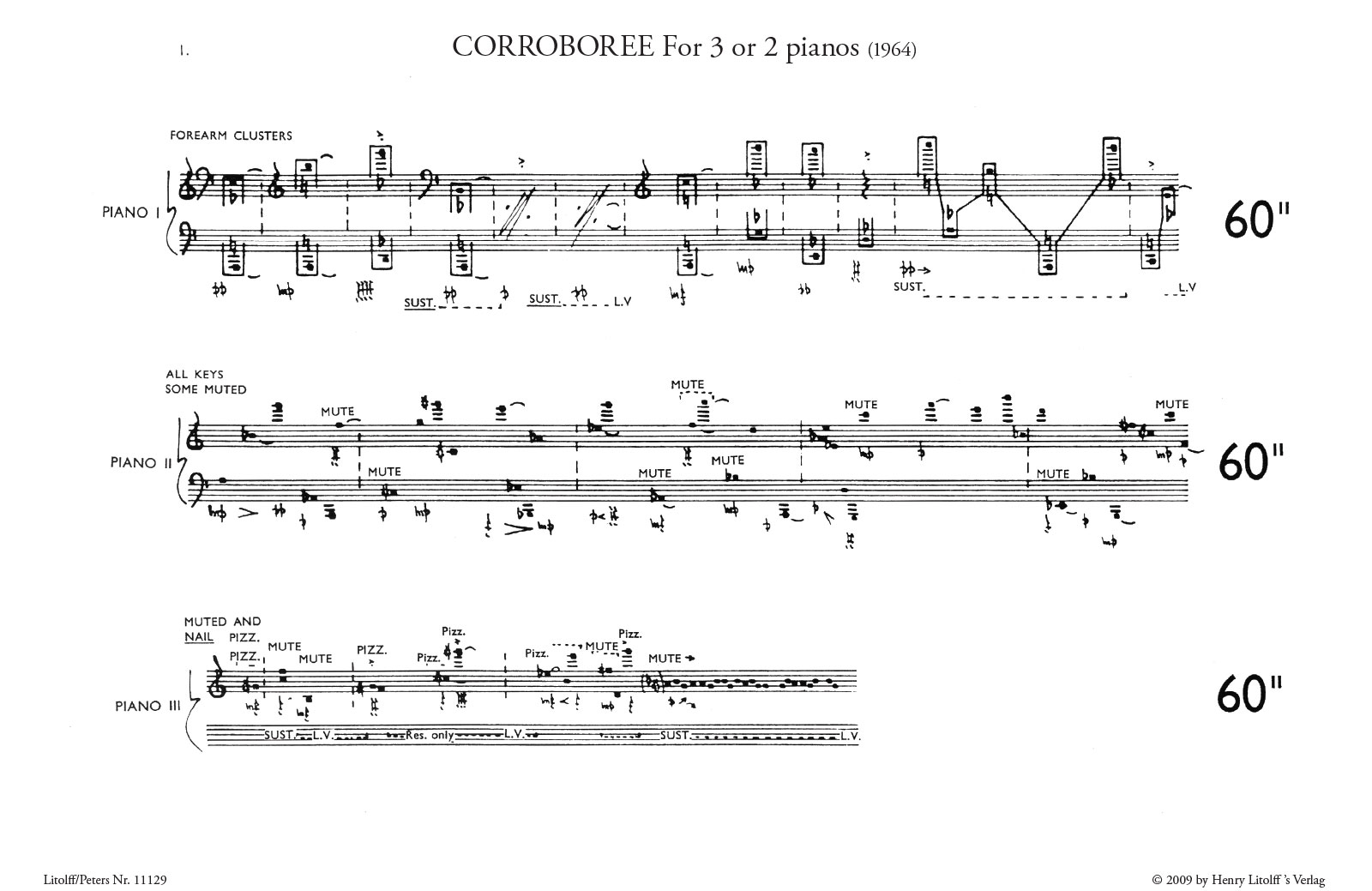 Corroboree: for 3 or 2 Pianos sample page