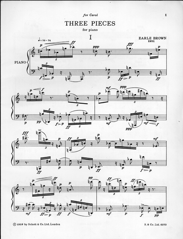 Three Pieces for Piano sample page